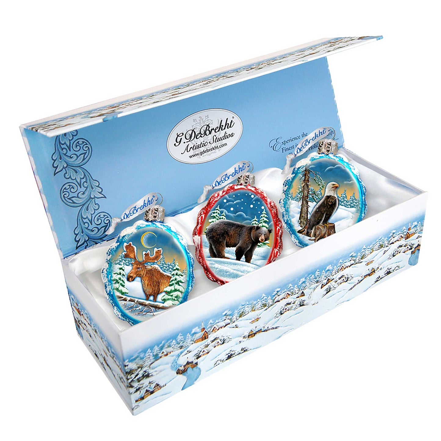 Wildlife Mercury Glass Ornaments Set of 3 by G. DeBrekht - Wildlife Holiday Decor - 770109S3