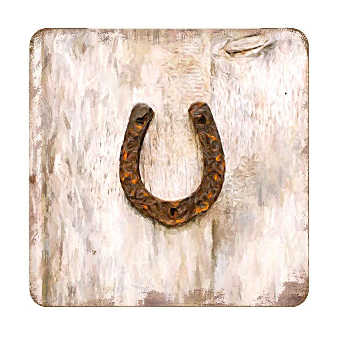 Horseshoe Art Wooden Cork Coasters Gift Set of 4 by Nature Wonders - Nature Wildlife Decor - 8198622C-S4