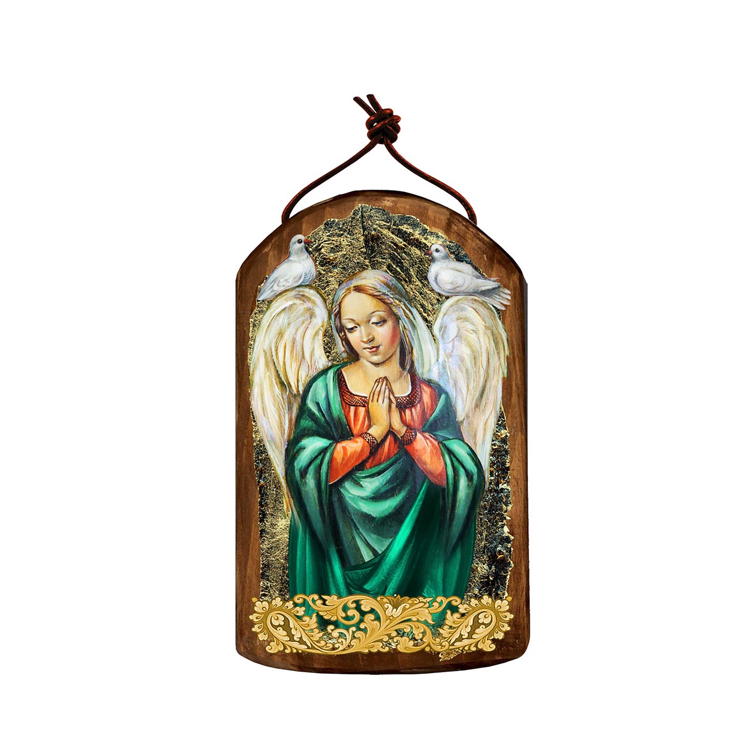 Angel with Dove Religious Christian Sacred Icon Ornament - Inspirational Icon Decor - 87026