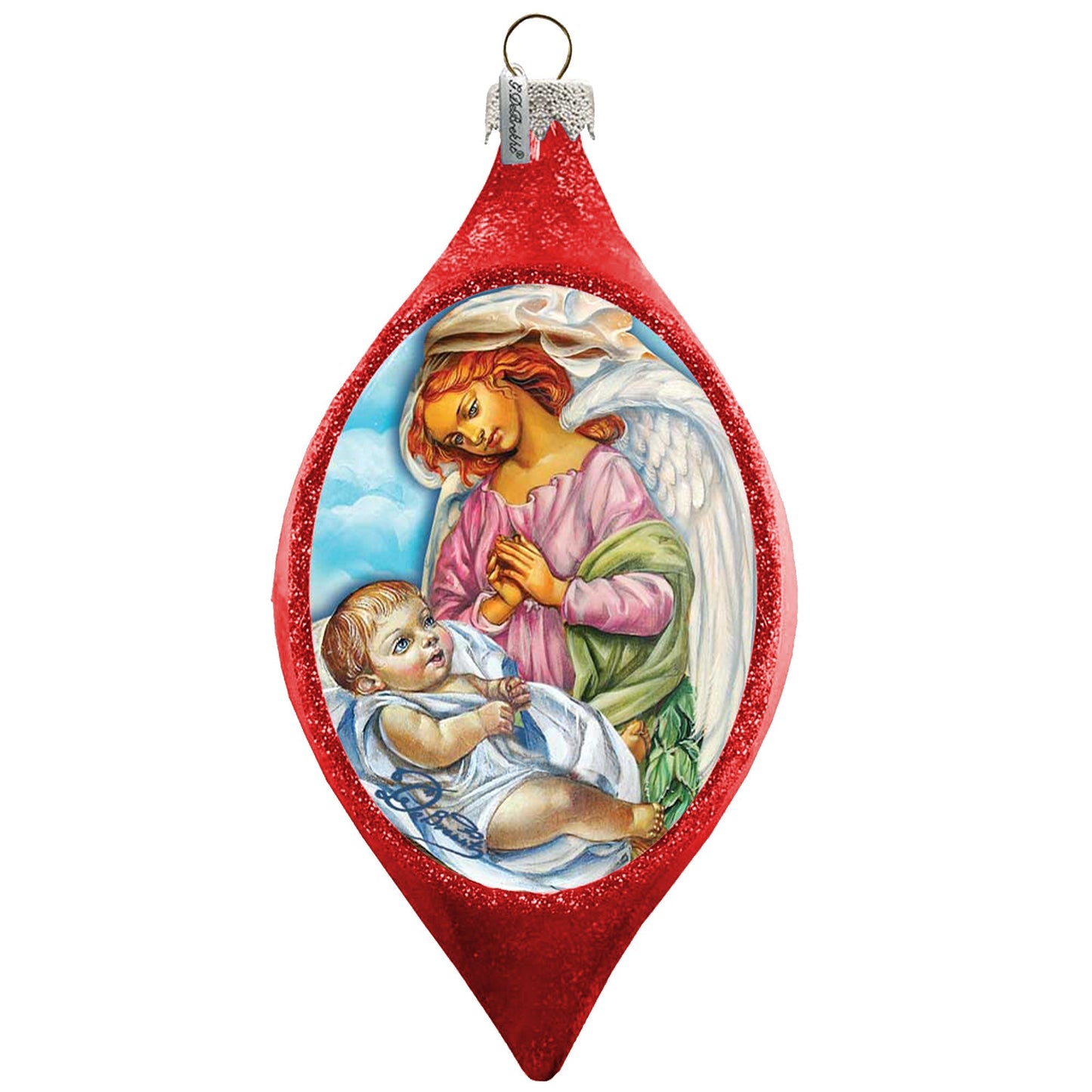 Angelic Touch Drop Glass Ornament by G. DeBrekht - Nativity Holiday Decor - 757-022R