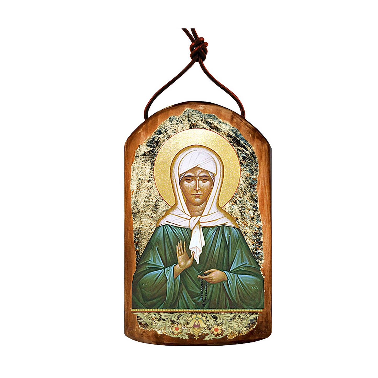 Matrona Plaque Religious Orthodox Sacred Icon Ornament - Inspirational Icon Decor - 87048