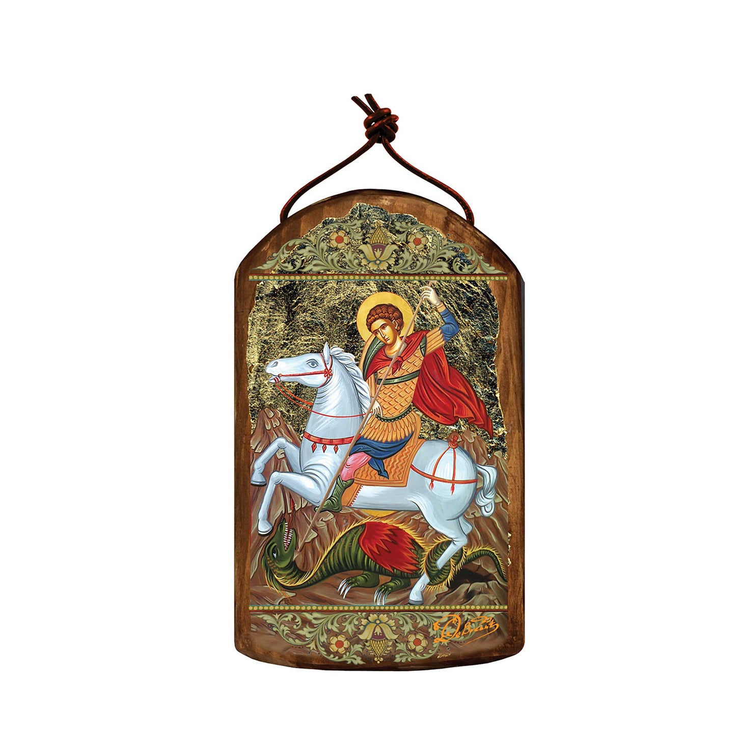 Saint George Religious Orthodox Sacred Icon Ornament - Inspirational Icon Decor - 87013