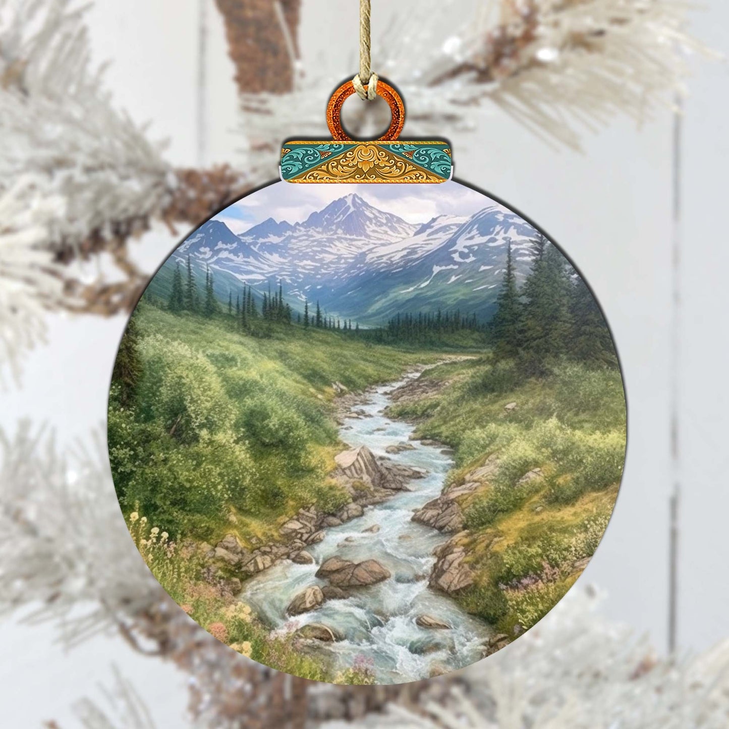 Alaskan Wilderness Wooden Ornaments by G.Debrekht - Wildlife Holiday Decor - 870076