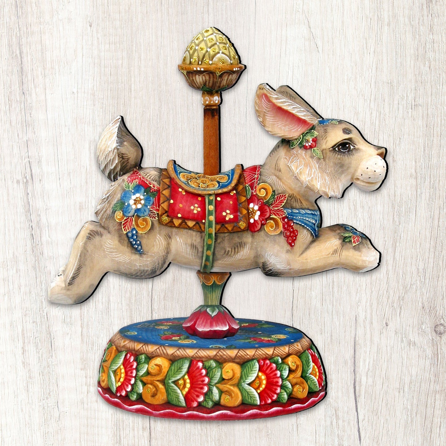 Carousel Bunny Easter Holiday Door Decor by G. DeBrekht - Carousel Holiday Decor - 8114042H