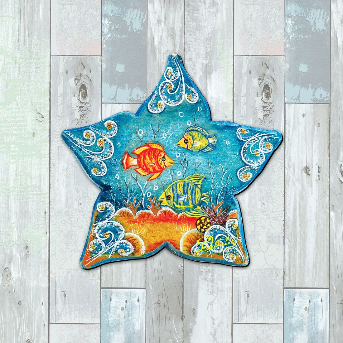 Sea Starfish Beach House Door Decor by G. DeBrekht - Coastal Holiday Decor - 8126151H