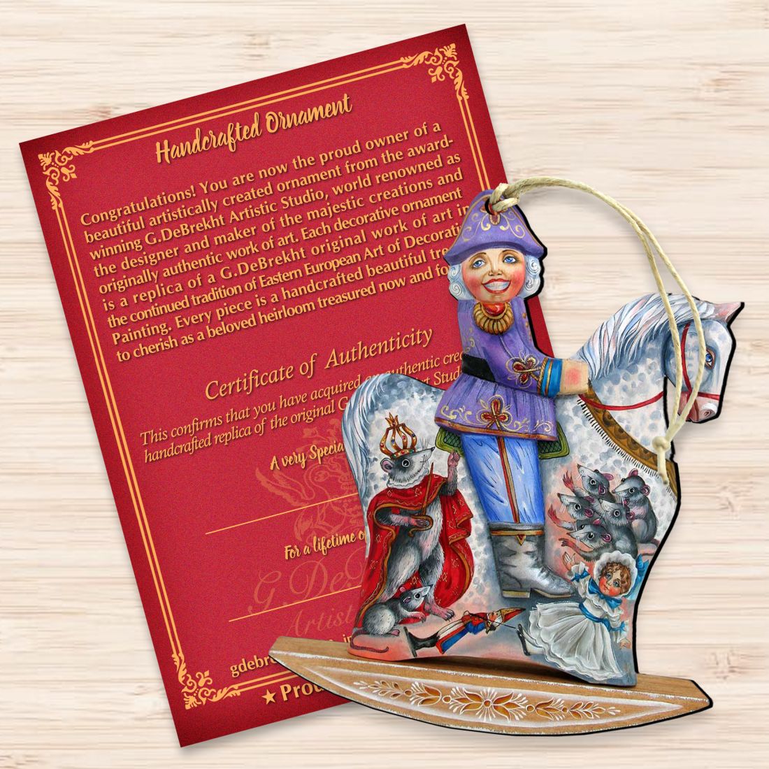 Rocking Nutcracker Wooden Ornaments by G. DeBrekht - Christmas Decor - 8124121