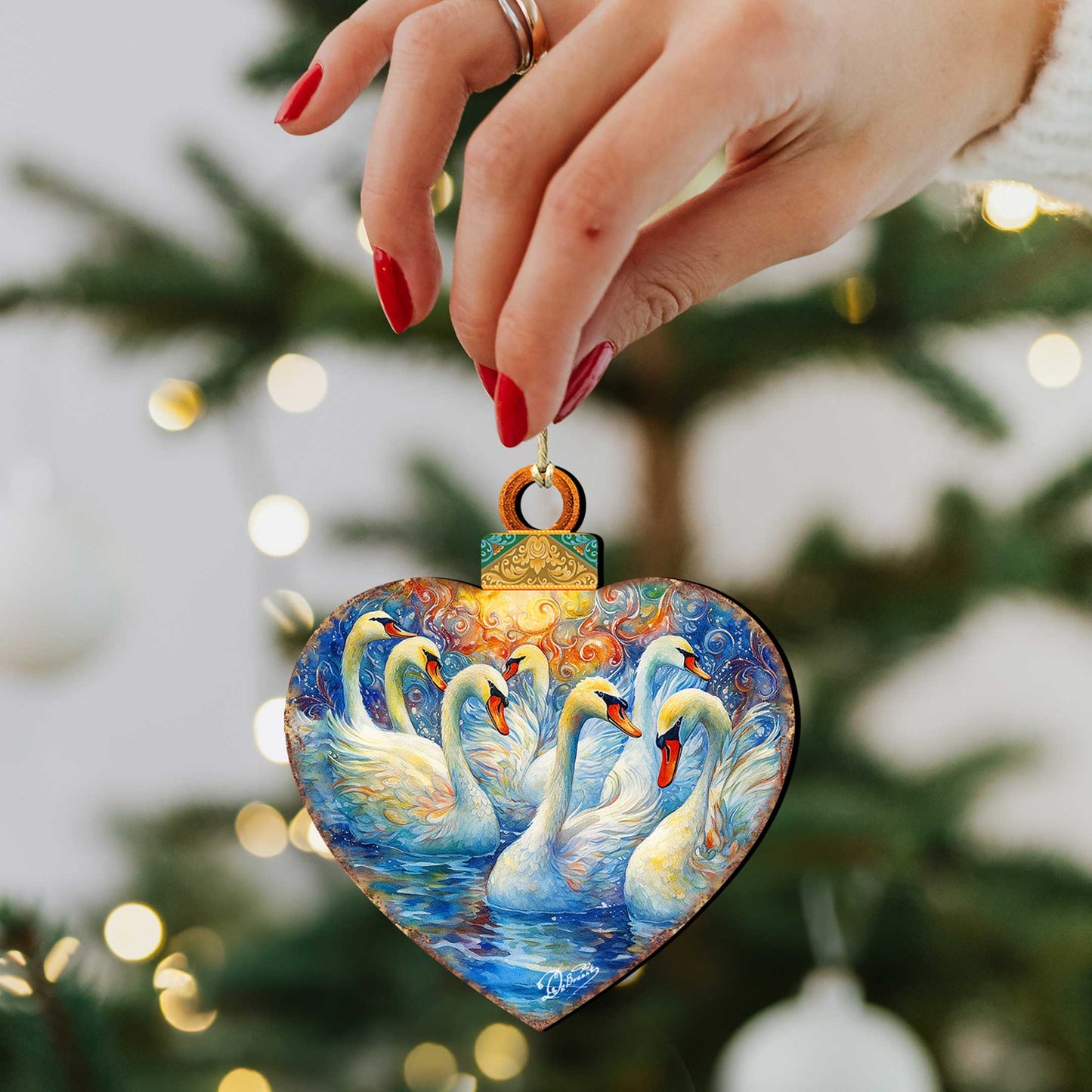 Twelve Days of Christmas Wooden Ornaments Set of 12 by G. DeBrekht - Christmas Decor 12 Days of Christmas - 8610102-S12