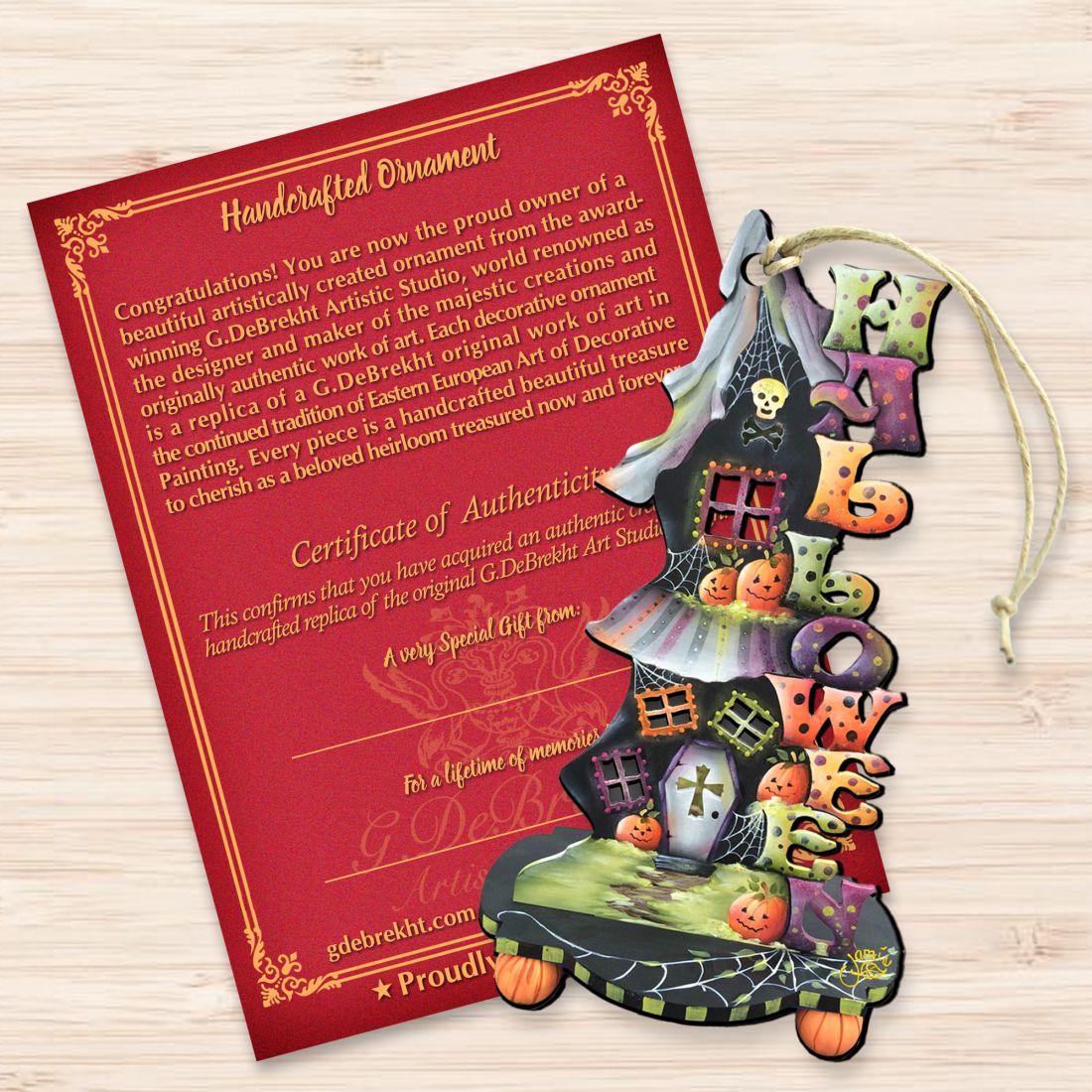 Halloween Candle Holder Wooden Ornaments by Jamie Mills-Price - Thanksgiving Halloween Decor - 8457402