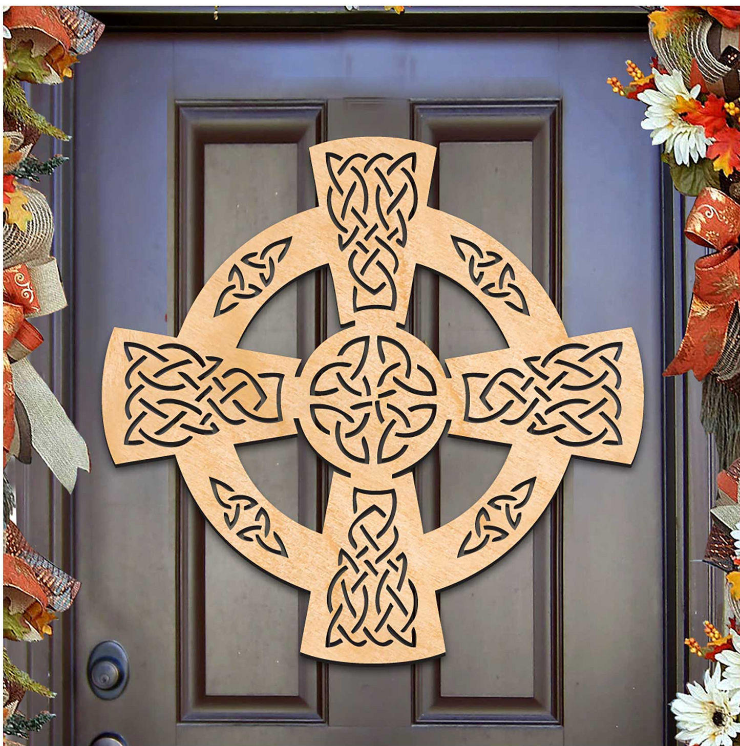 Celtic Wheel Cross Wall Door Decor by Celtic Art - Celtic Decor - 93161H