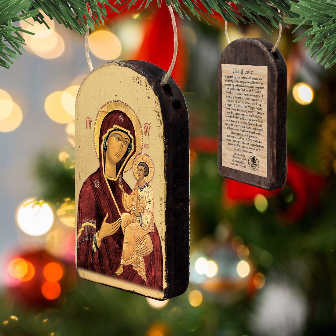 Virgin Mary Religious Orthodox Sacred Icon Ornament - Inspirational Icon Decor - 87063