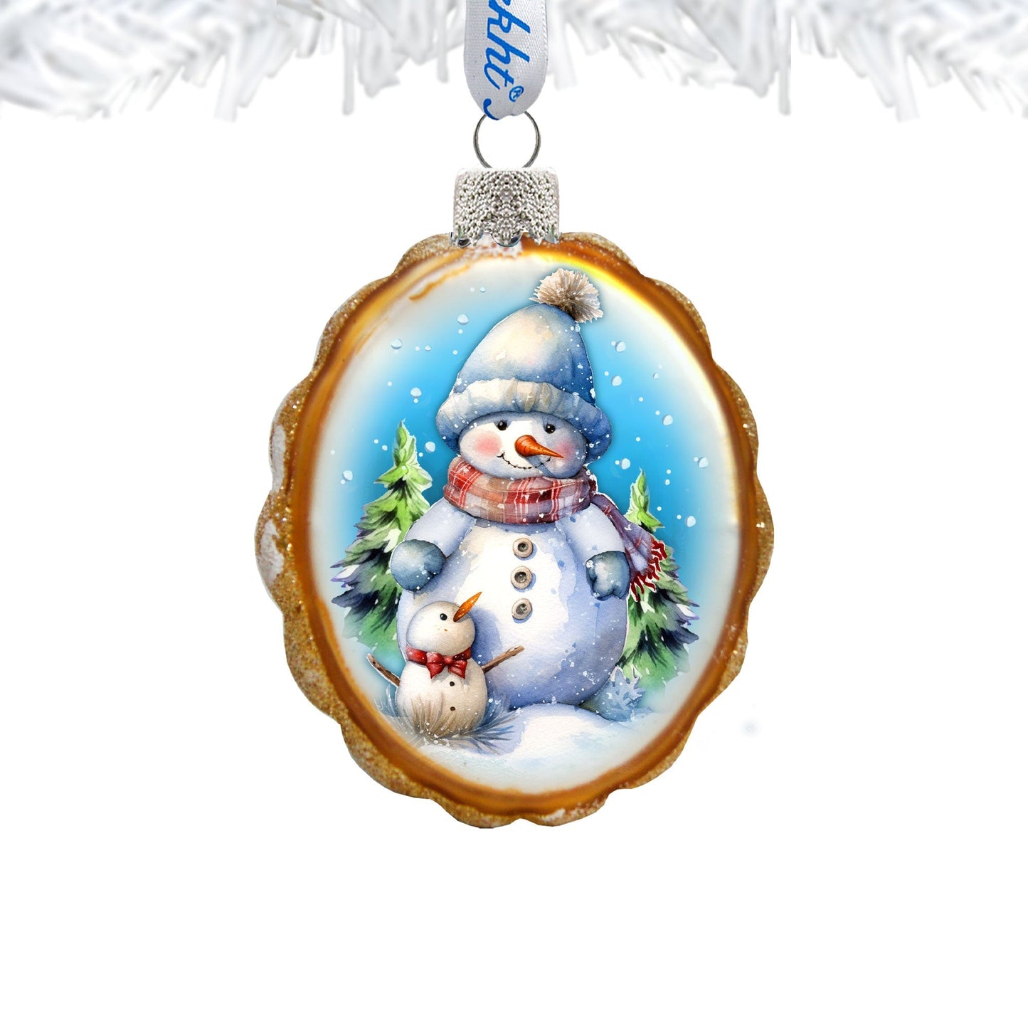 Snowman's family Mercury Glass Ornaments by G. Debrekht - Christmas Santa Snowman Decor - 776014