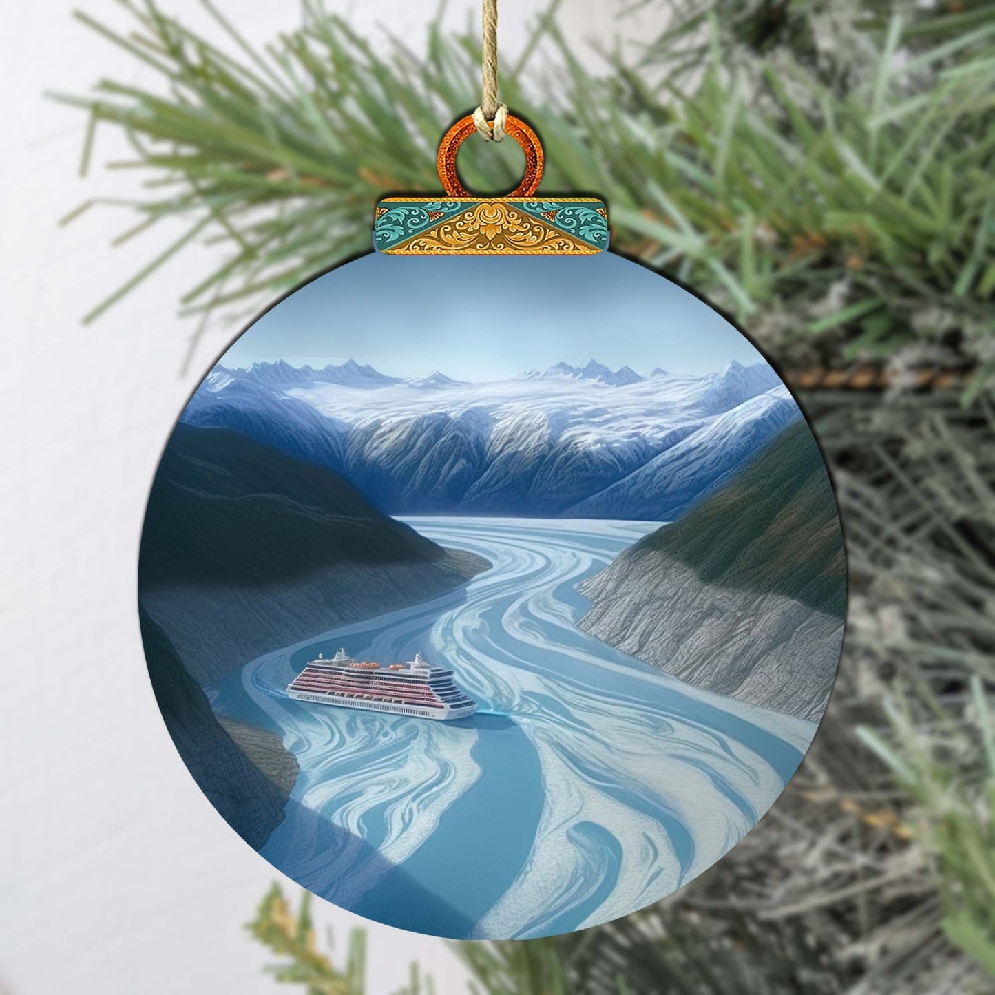 Alaska's Mountain Odyssey Wooden Ornaments by G.Debrekht - Wildlife Holiday Decor - 870065