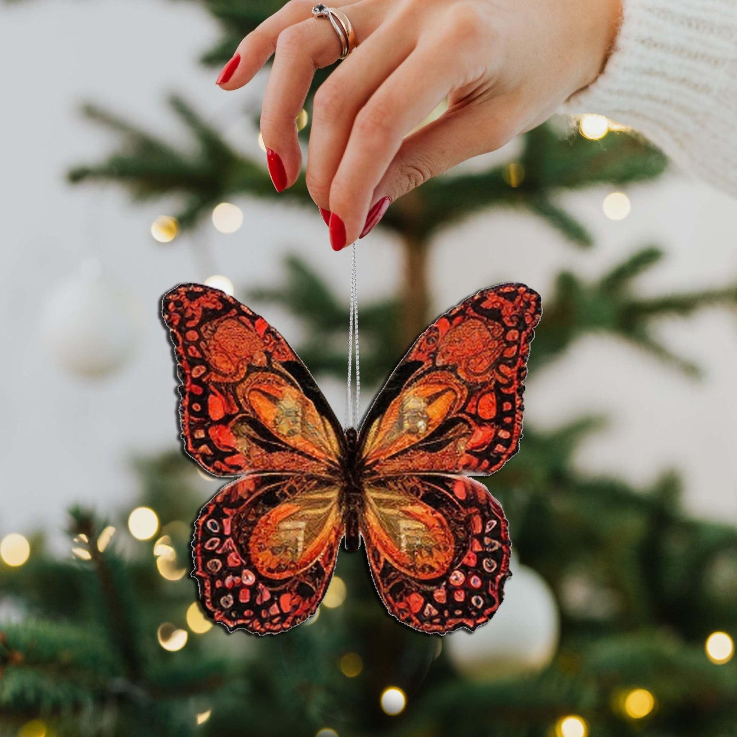 Summer Butterfly Decorative Wooden Ornaments of 3 by G. Debrekht - Wildlife Decor - 8091012-1-S3