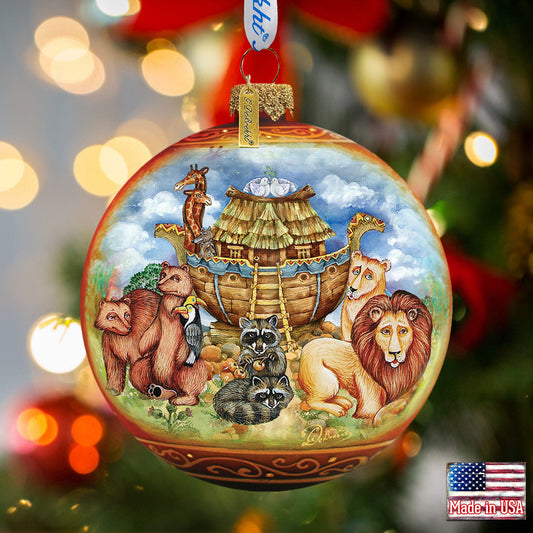 Noah's Ark Ball Glass Ornament by G. DeBrekht - Nativity Holiday Décor - 73521
