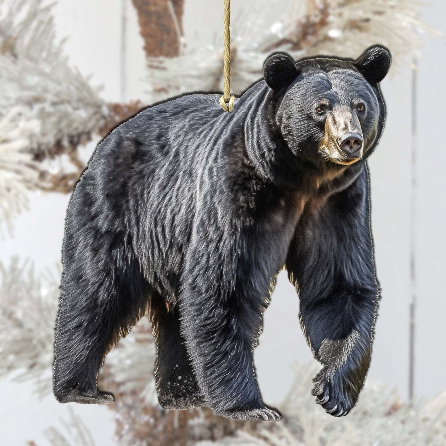 Alaskan Black Bear Wooden Ornaments by G.Debrekht - Wildlife Holiday Decor - 8710105-1