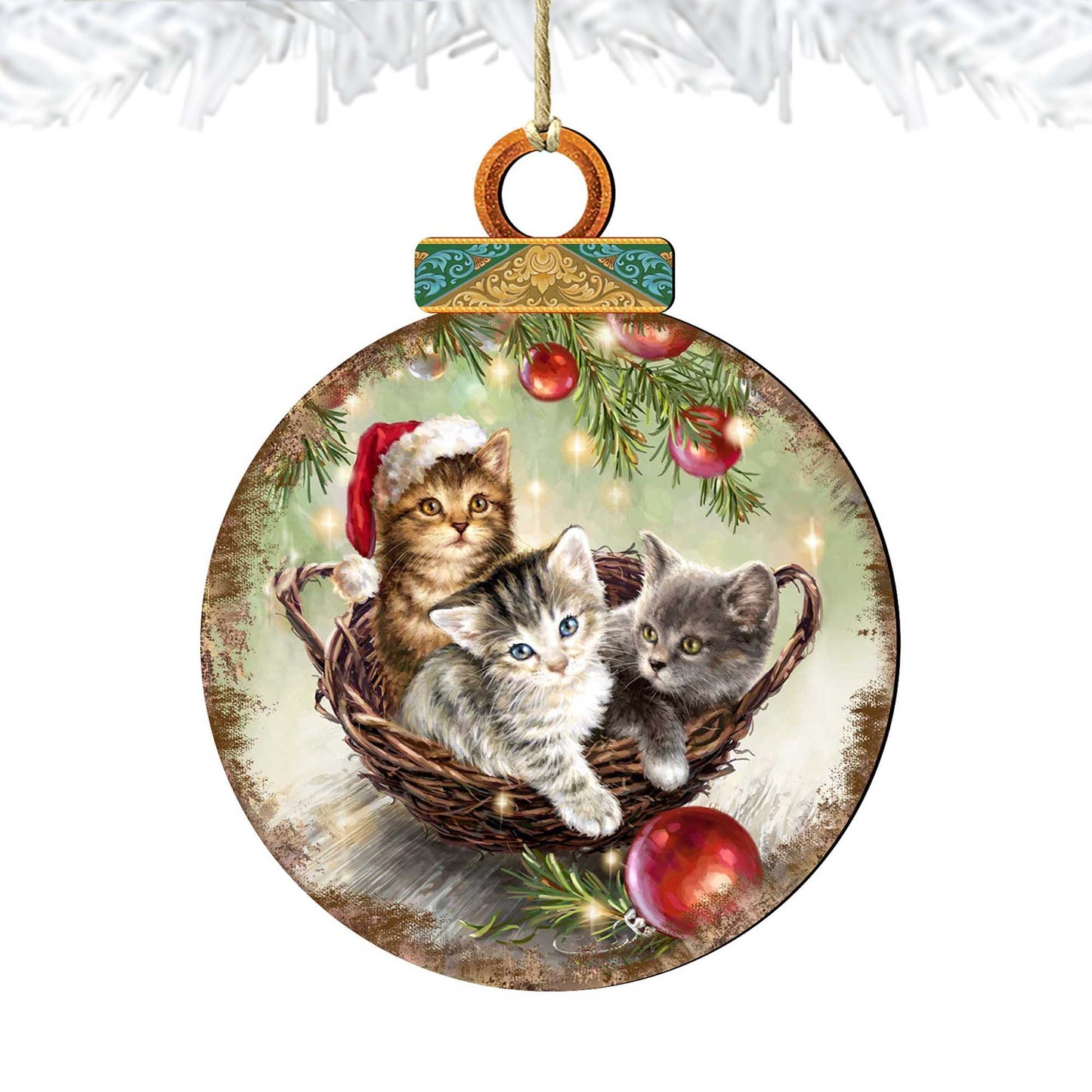 Christmas Kittens Wooden Ornaments by Gelsinger - Christmas Decor - 8021117-1607