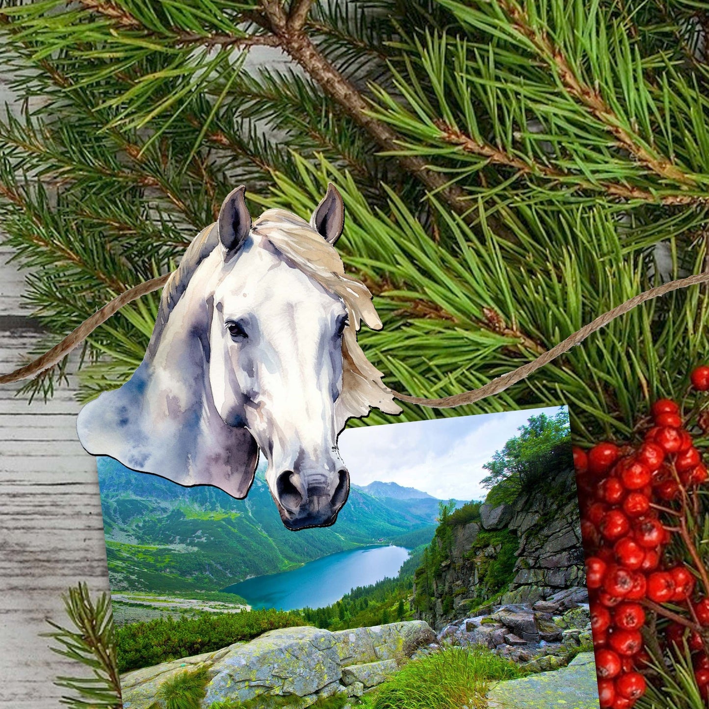 Horses Decorative Wooden Clip-on Ornaments Set of 3 by G. Debrekht - Christmas Decor - 8091039C-S3