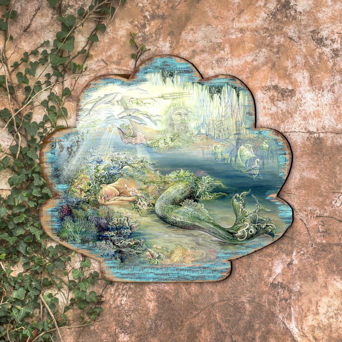 Dreams of Atlantis Wall Hanger by Josephine Wall - Coastal Sea-Life Decor - 8472102H-JW