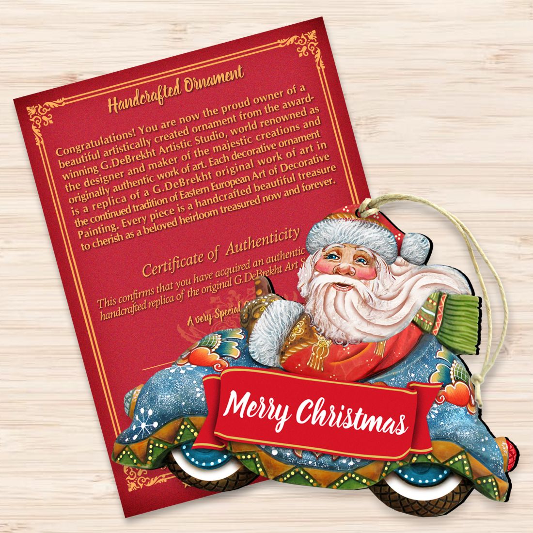 Merry Christmas Santa Wooden Ornaments by G. DeBrekht - Christmas Santa Snowman Decor - 8112045-2