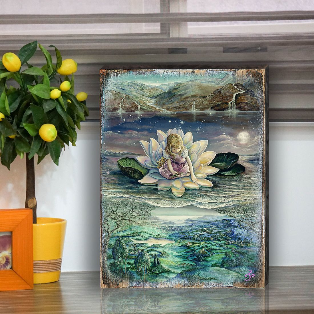 Horizons Fantasy Wooden Wall Art by Josephine Wall - Fantasy Decor - 852146-JW