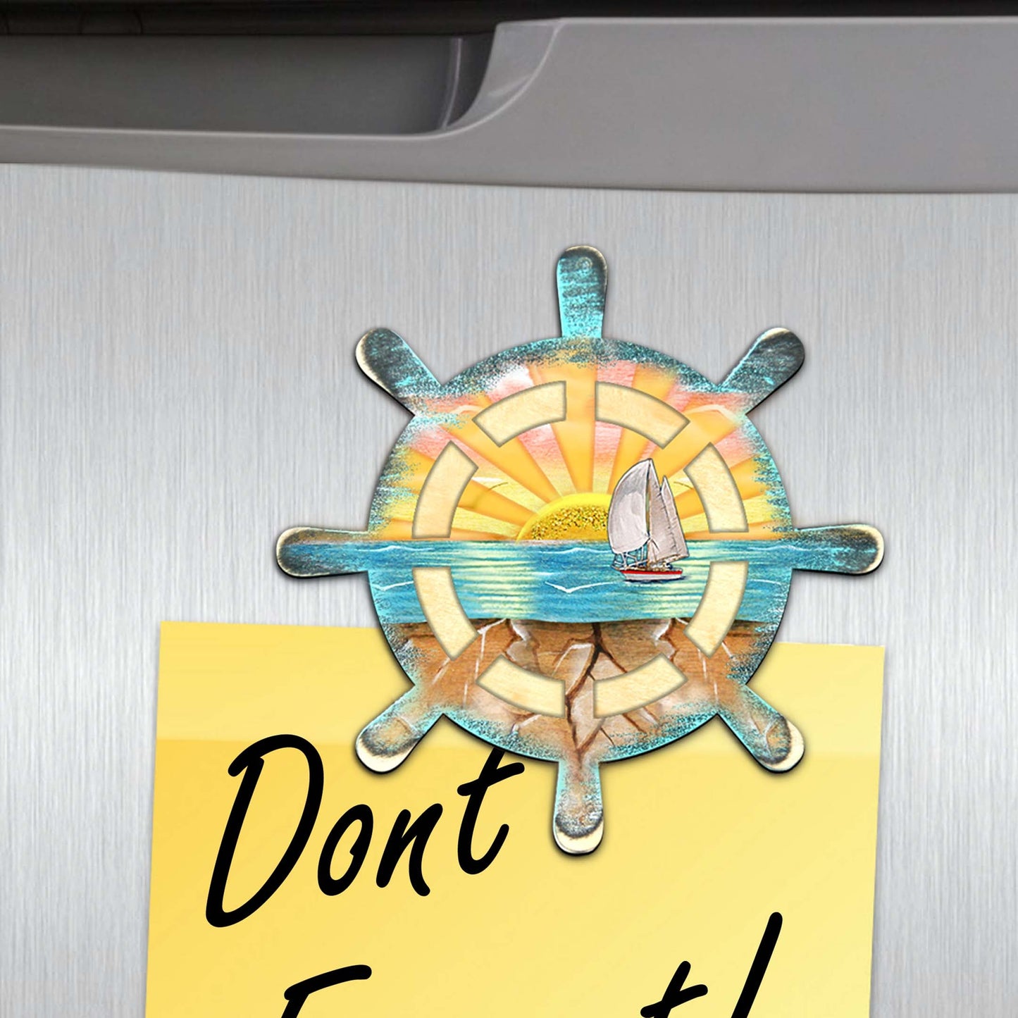 Nautical Decorative Wooden Magnets Set of 6 by G. Debrekht - Coastal Decor - 8090061G-S6