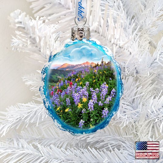 Mountain Flowers Mercury Glass Ornament by G. DeBrekht - Wildlife Holiday Decor - 773036