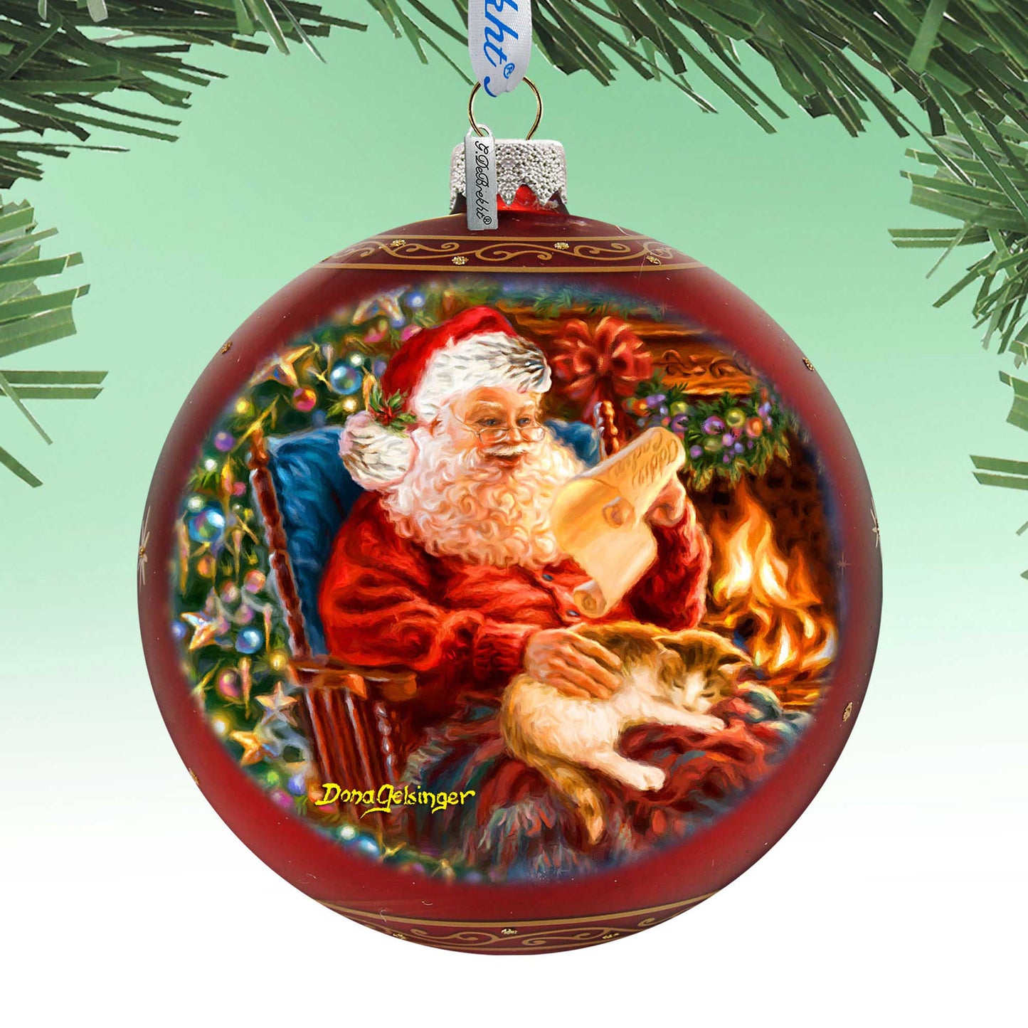 House Warming Santa Lg Glass Ornament in Red by Gelsinger - Christmas Decor - 73924R-DG