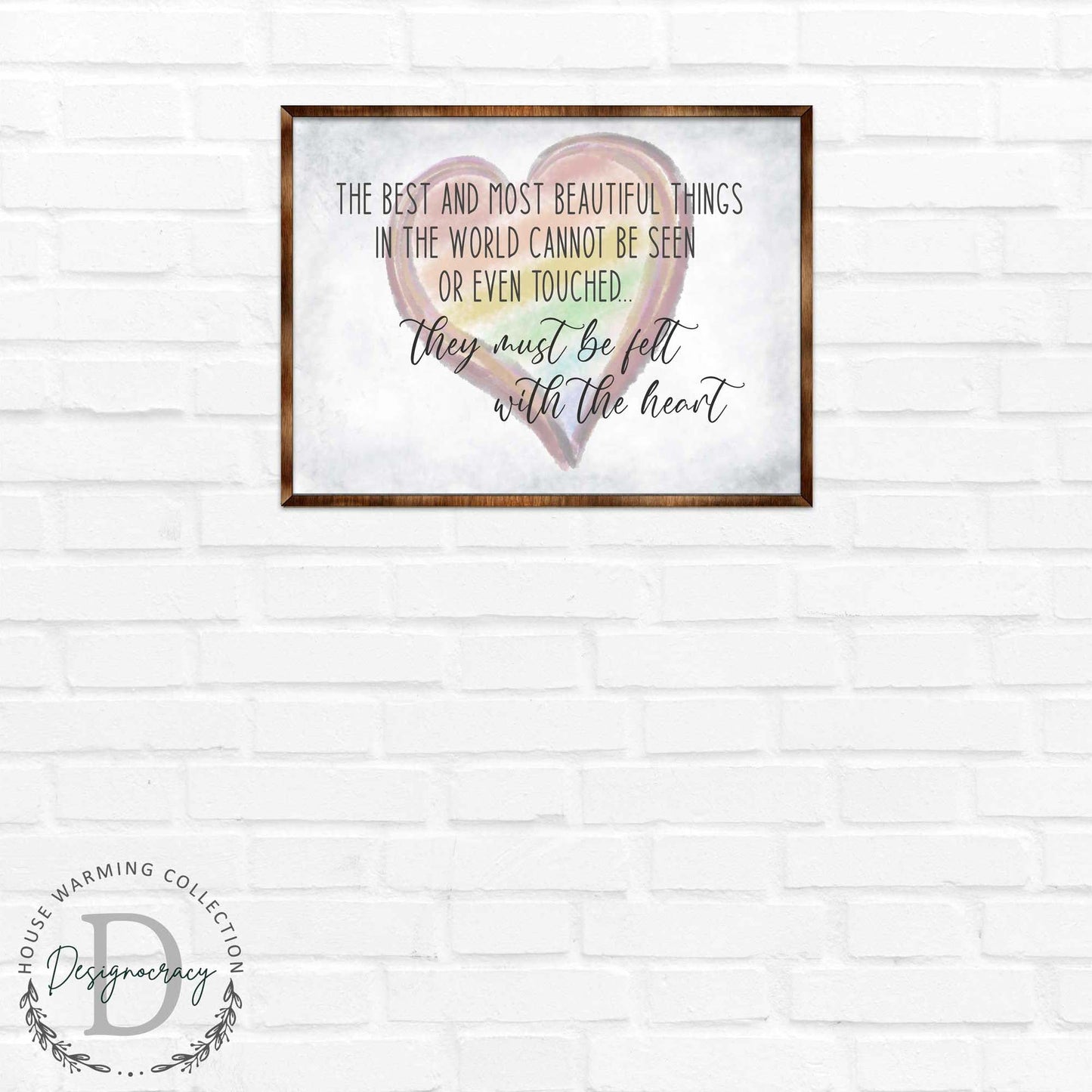 Most Wonderful Things Must Be Felt With the Heart - Bedroom Wall Art - Valentines Gift - Contemporary Decor - Gift for Her - ?ÿ Anniversary Gift - Wall Decor - 310337