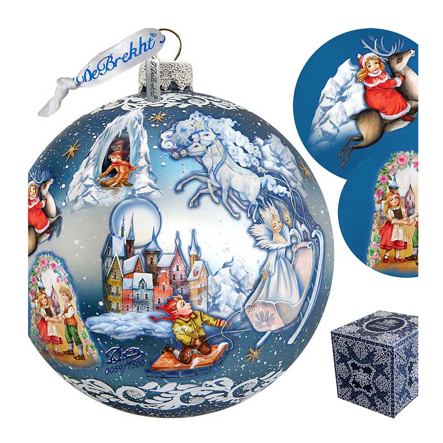 Limited Edition, Oversized Snow Queen Ball Glass Ornament, Christmas Decor - 73852 by G. DeBrekht