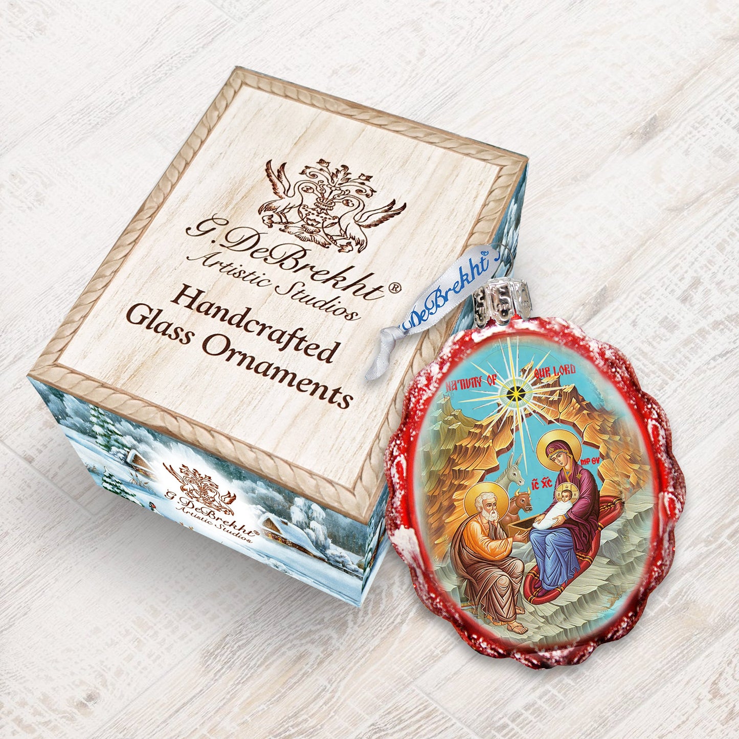 The Nativity Glass Ornament, Nativity Inspirational Decor - 772025