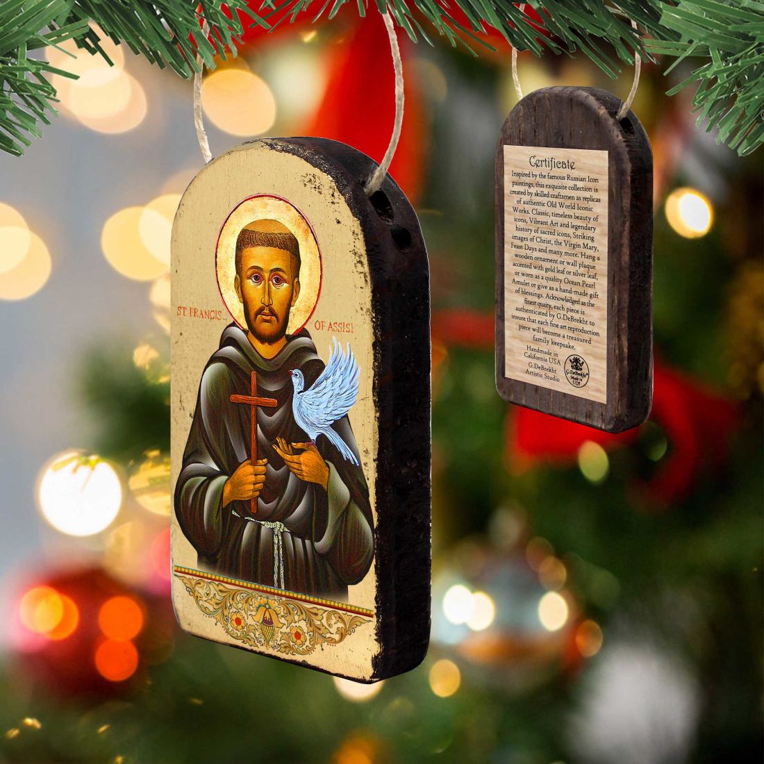 Saint Francis Religious Christian Sacred Icon Ornament - Inspirational Icon Decor - 87024