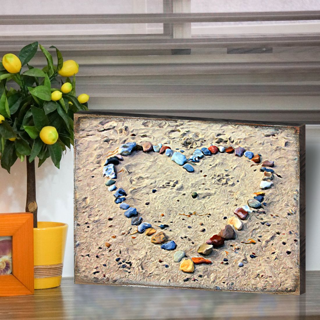 Sperber Heart Wooden Coastal Wall Art by Nature Wonders - Coastal Sea-Life Decor - 95254B