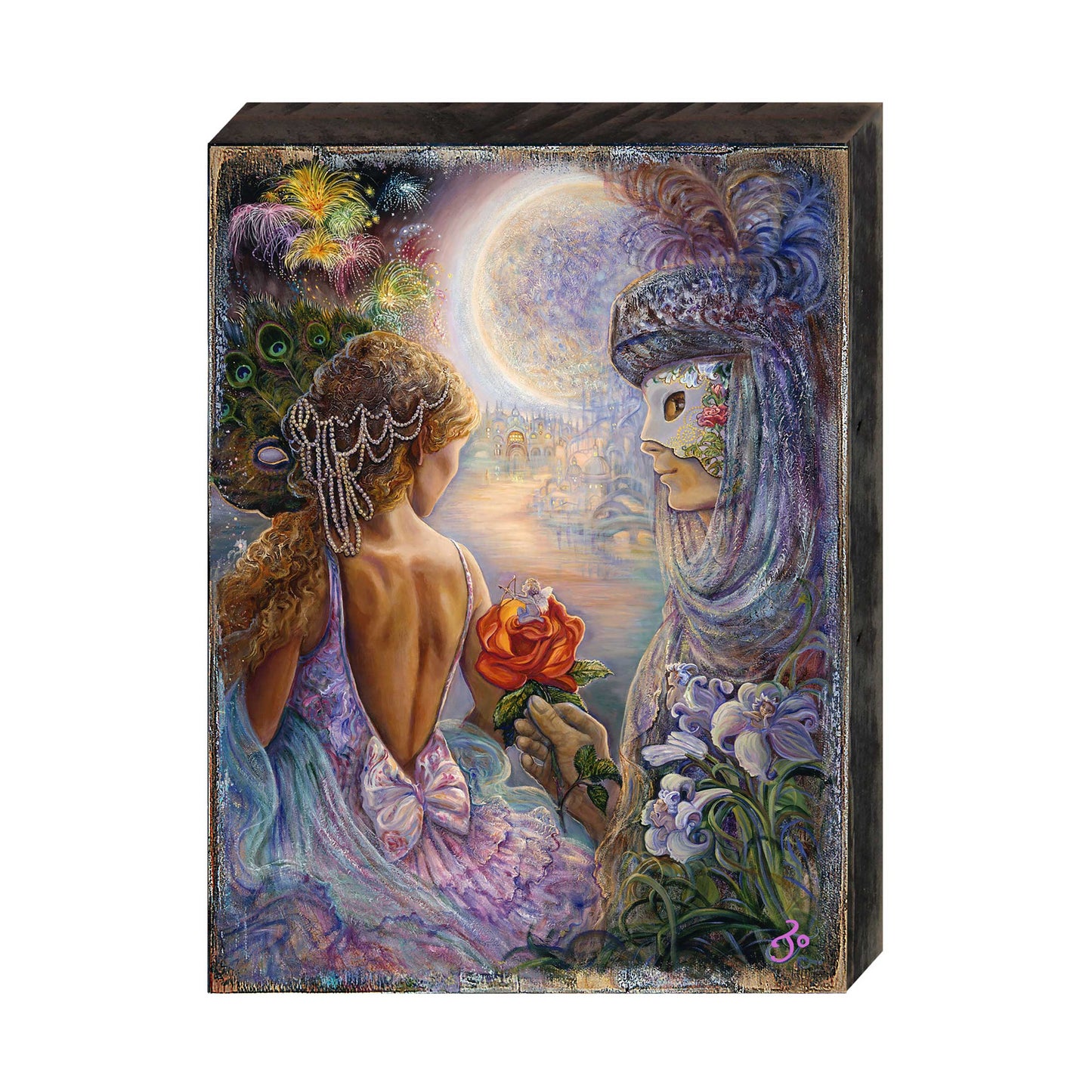 Maqui of Love Fantasy Wooden Wall Art by Josephine Wall - Fantasy Décor - 852148-JW