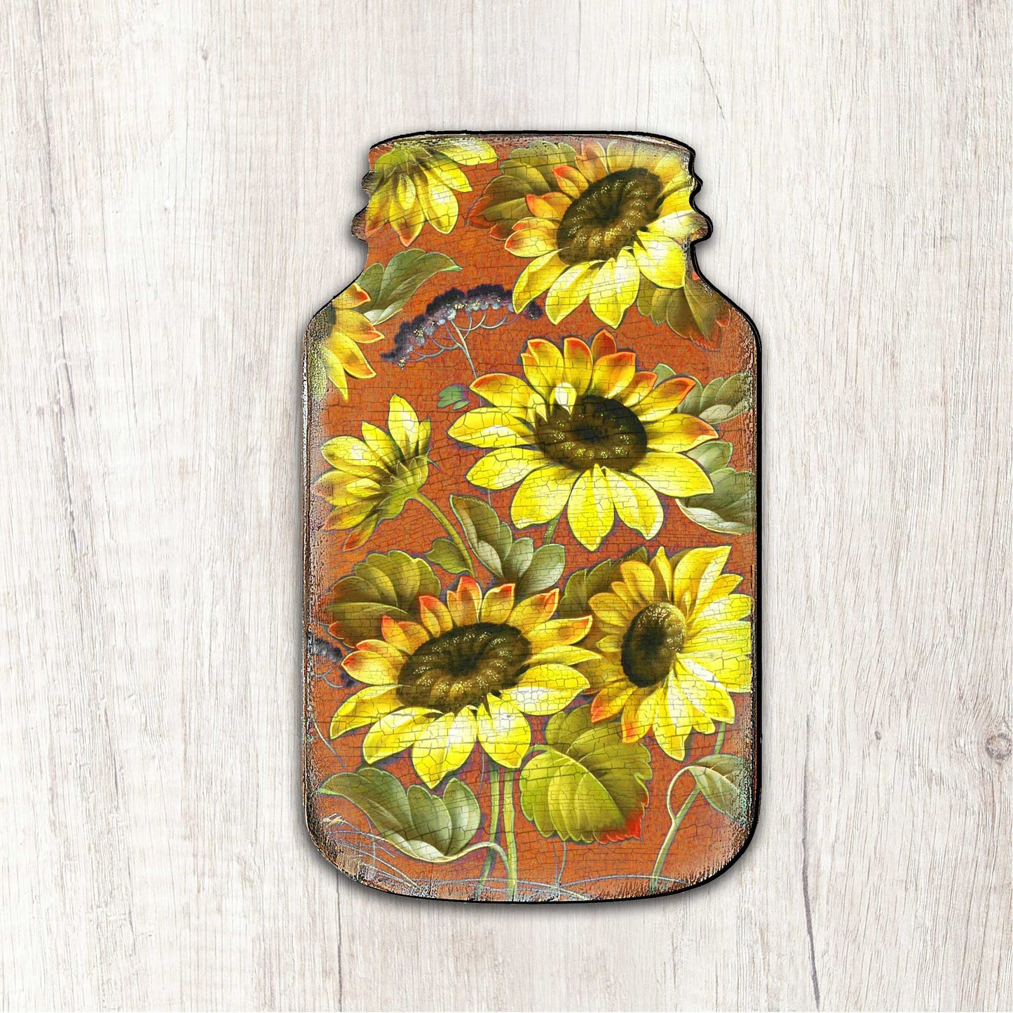 Sunflower Mason Jar Halloween Door Decor by G. DeBrekht - Thanksgiving Halloween Decor - 8158906H