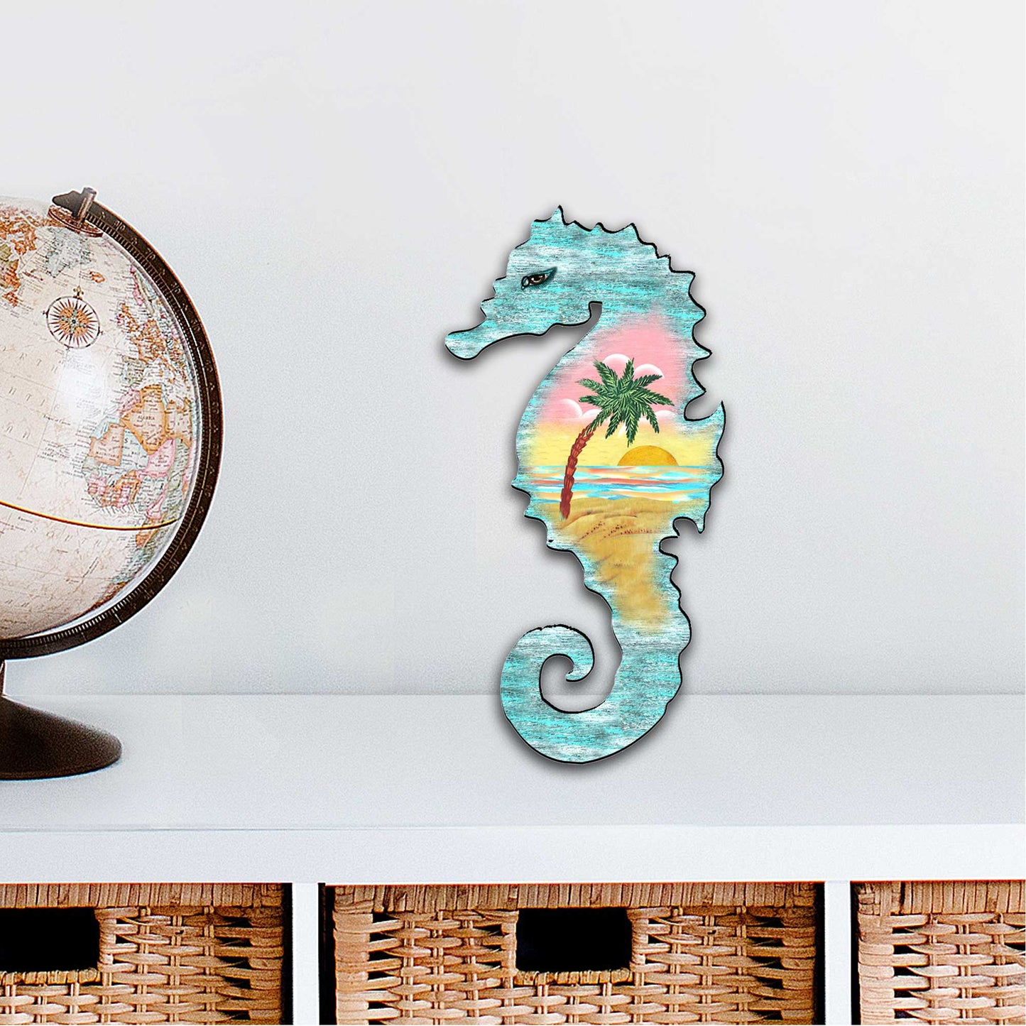 Seahorse Coastal Door Decor by G. DeBrekht - Coastal Holiday Decor - 8198517H
