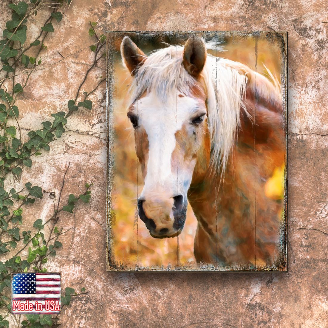 Horsehead Art Wooden Wall Art by Nature Wonders - Nature Wildlife Decor  - 95374B