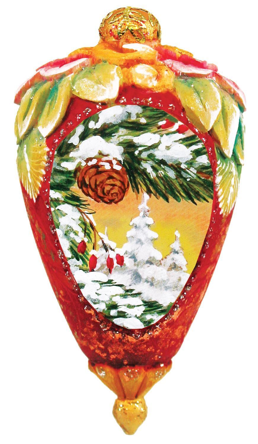 Winter Forest Sculpted Hand-Painted Christmas Ornament by G. DeBrekht - Wildlife Holiday Decor - 622611