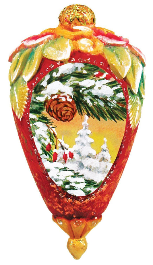 Winter Forest Sculpted Hand-Painted Christmas Ornament by G. DeBrekht - Wildlife Holiday Decor - 622611