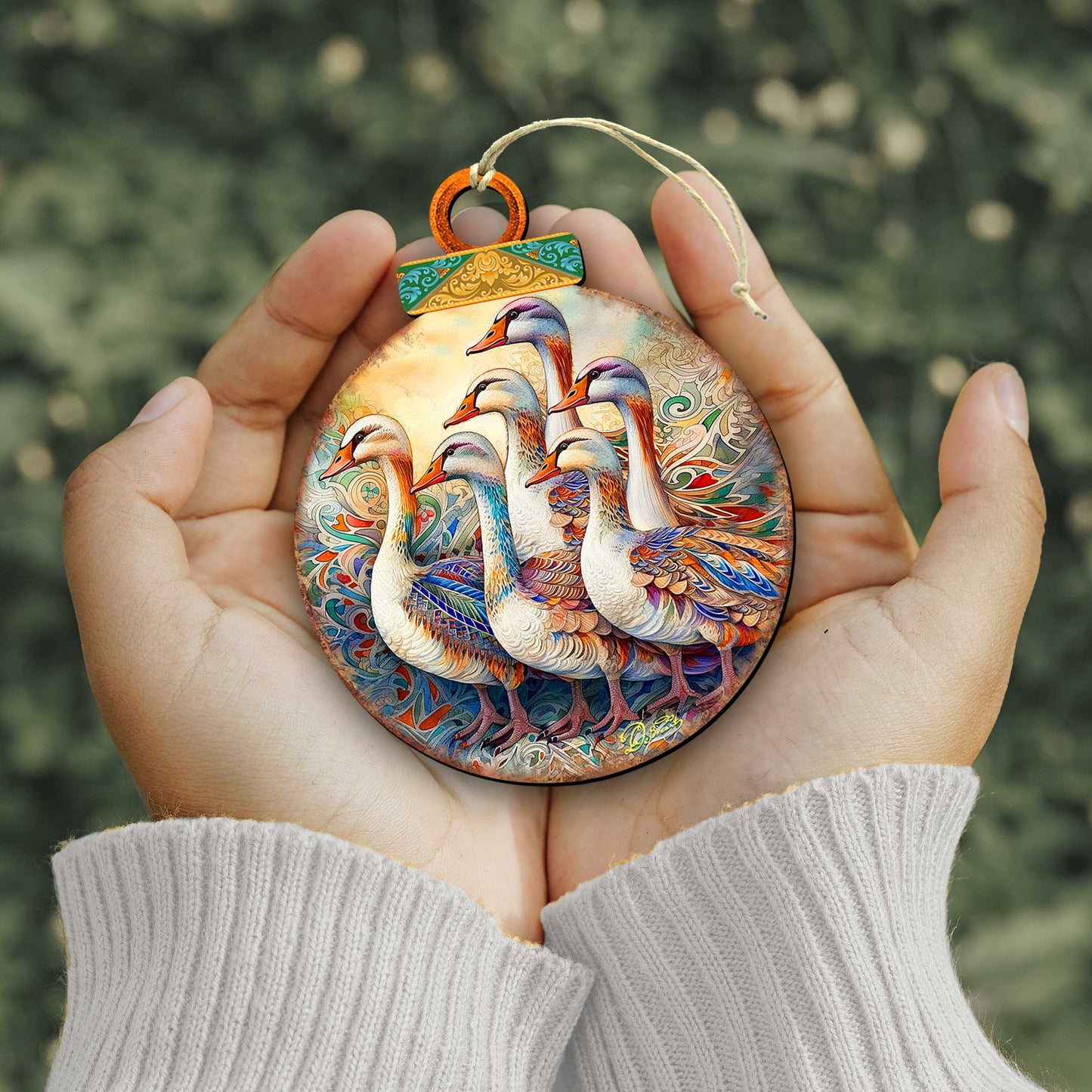 Twelve Days of Christmas Wooden Ornaments Set of 12 by G. DeBrekht - Christmas Decor 12 Days of Christmas - 8610102-S12