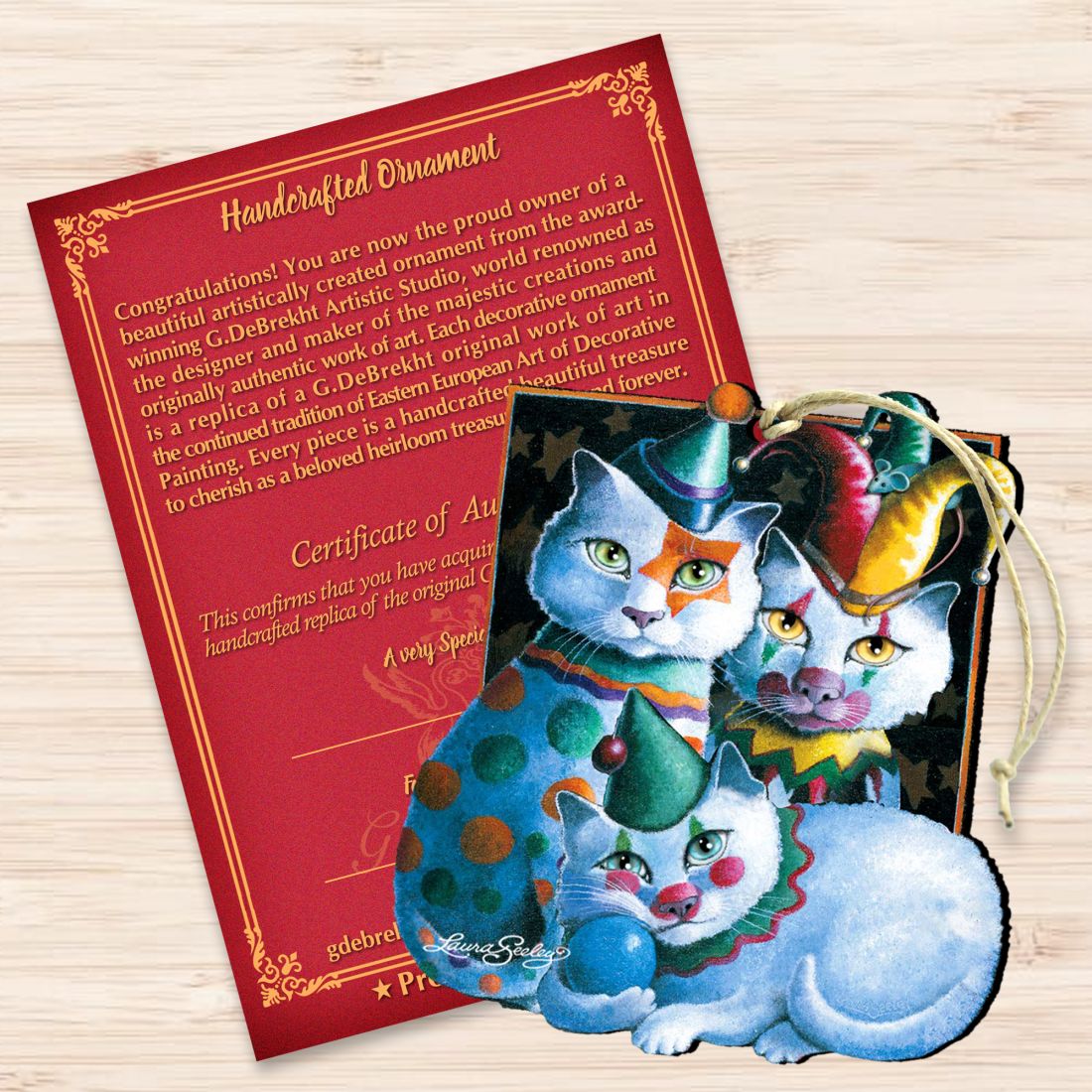 Performers Cat Wooden Ornaments by Laura Seeley - Pets Dog and Cats Decor - 8512067-LS