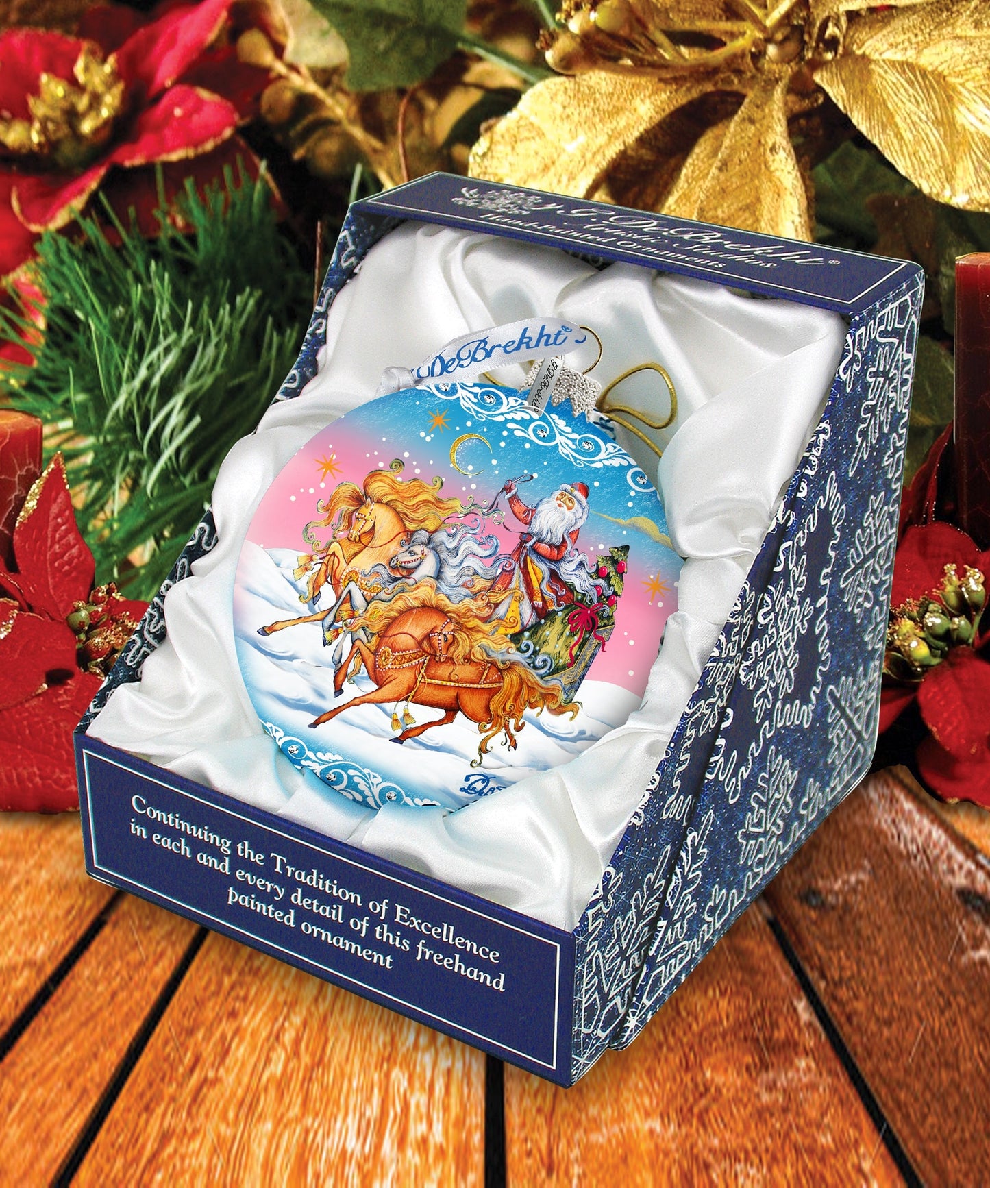 Sleigh Ride Ball Glass Ornament Limited Edition by G. DeBrekht - 73850