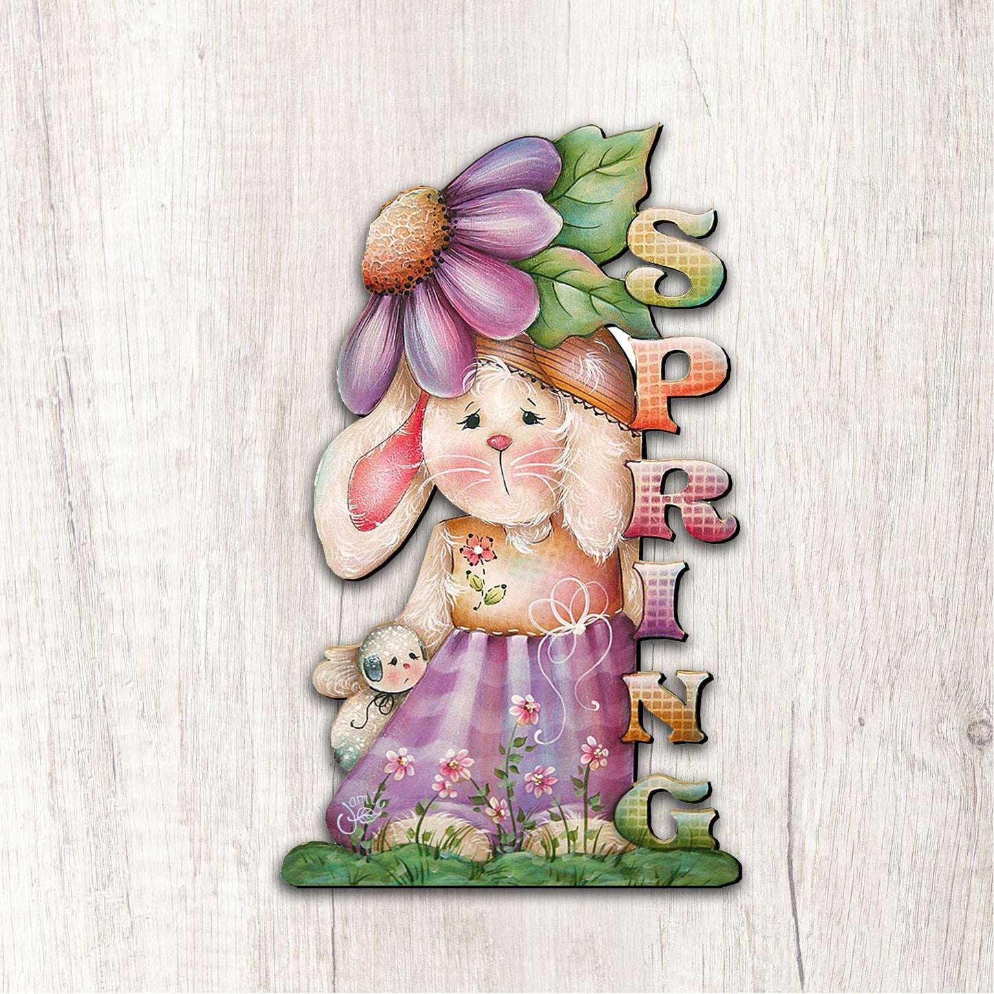 Bunny Decorative Easter Door Decor by Jamie Mills-Price - Easter Spring Decor - 8457604H