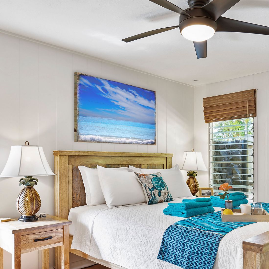 The Beach Wood Wooden Coastal Wall Art by Nature Wonders - Coastal Sea-Life Decor - 95226-3B