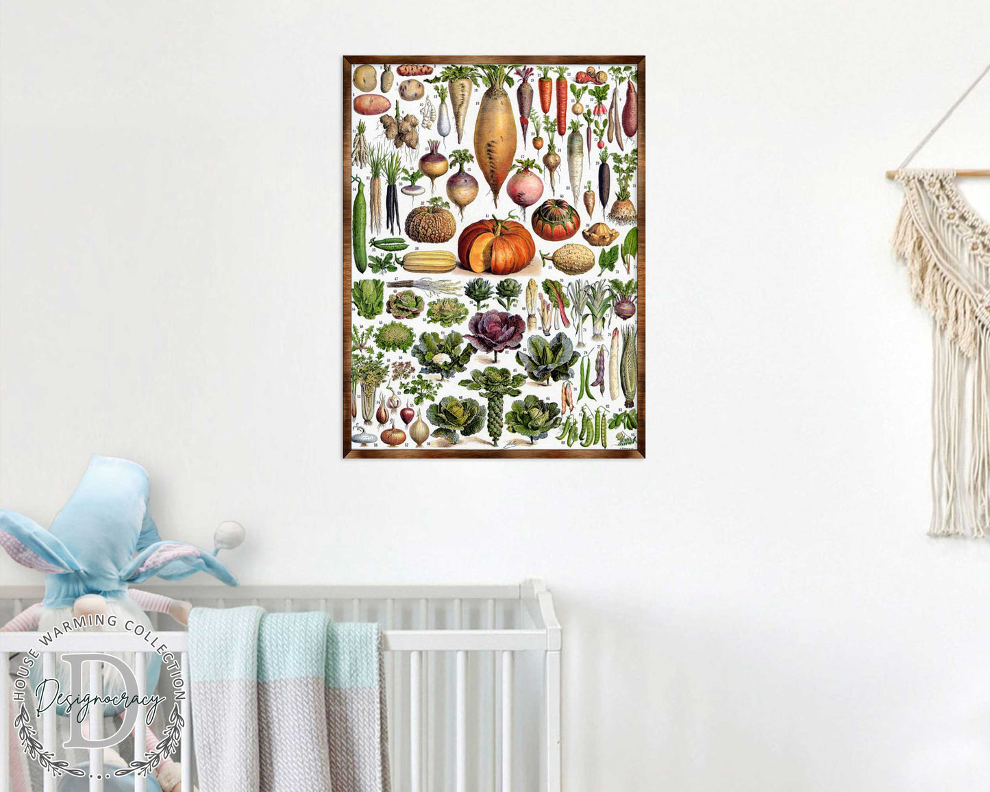 Kids Educational Poster with Root Vegetables - ?ÿMontessori Wooden Poster - Homeschool I Classroom Decor - Aesthetic - 310225