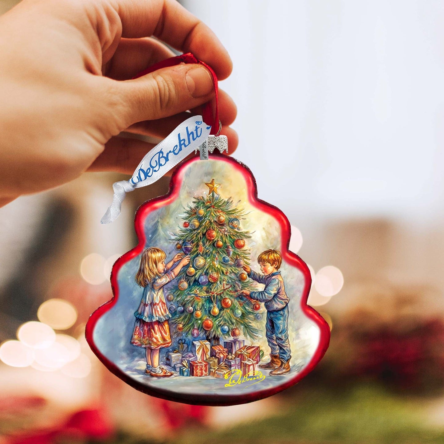 Love Among the Branches Tree Glass Ornament by G. Debrekht - Christmas Decor - 762-032