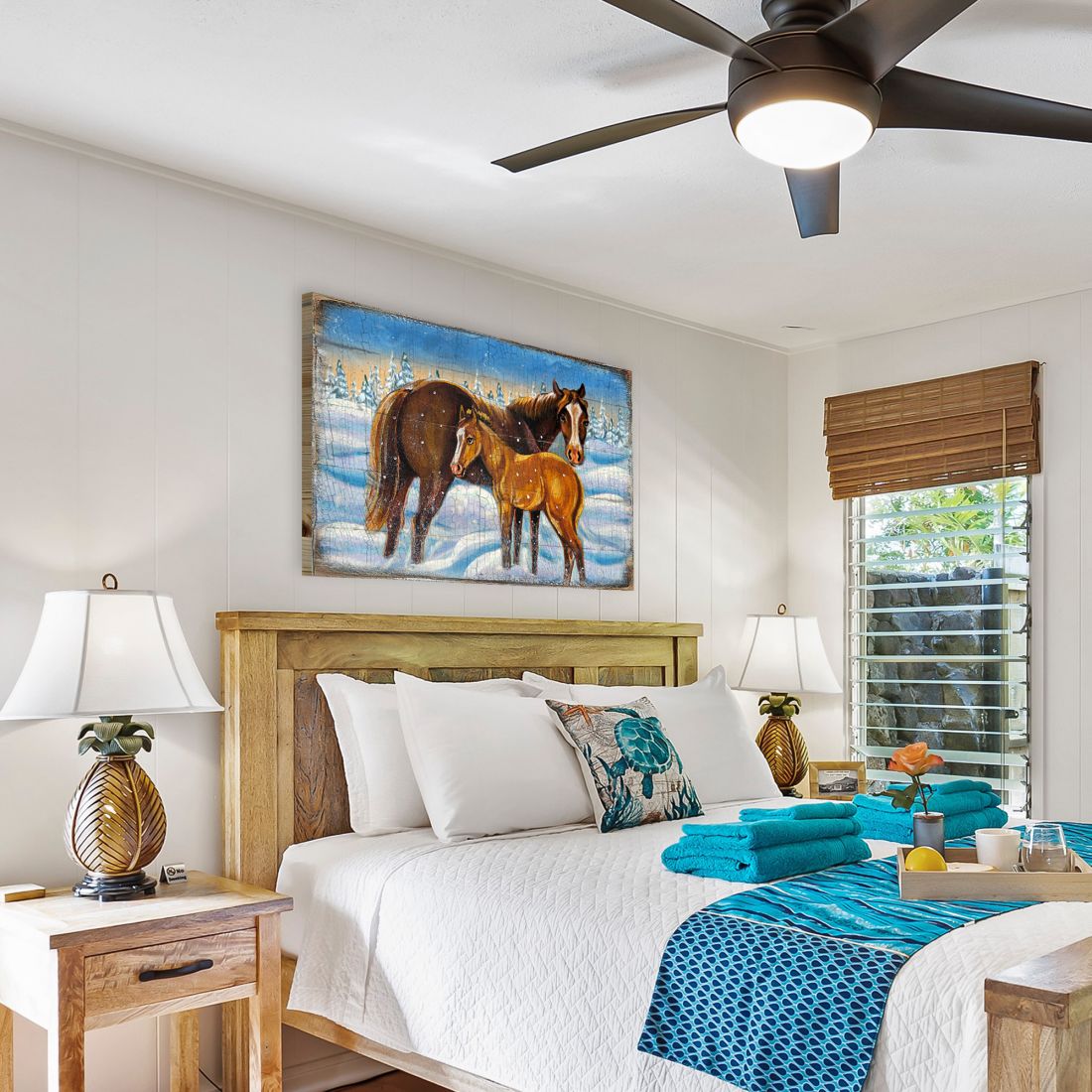 Horses Art Wooden Wall Art by Nature Wonders - Nature Wildlife Decor  - 95218B