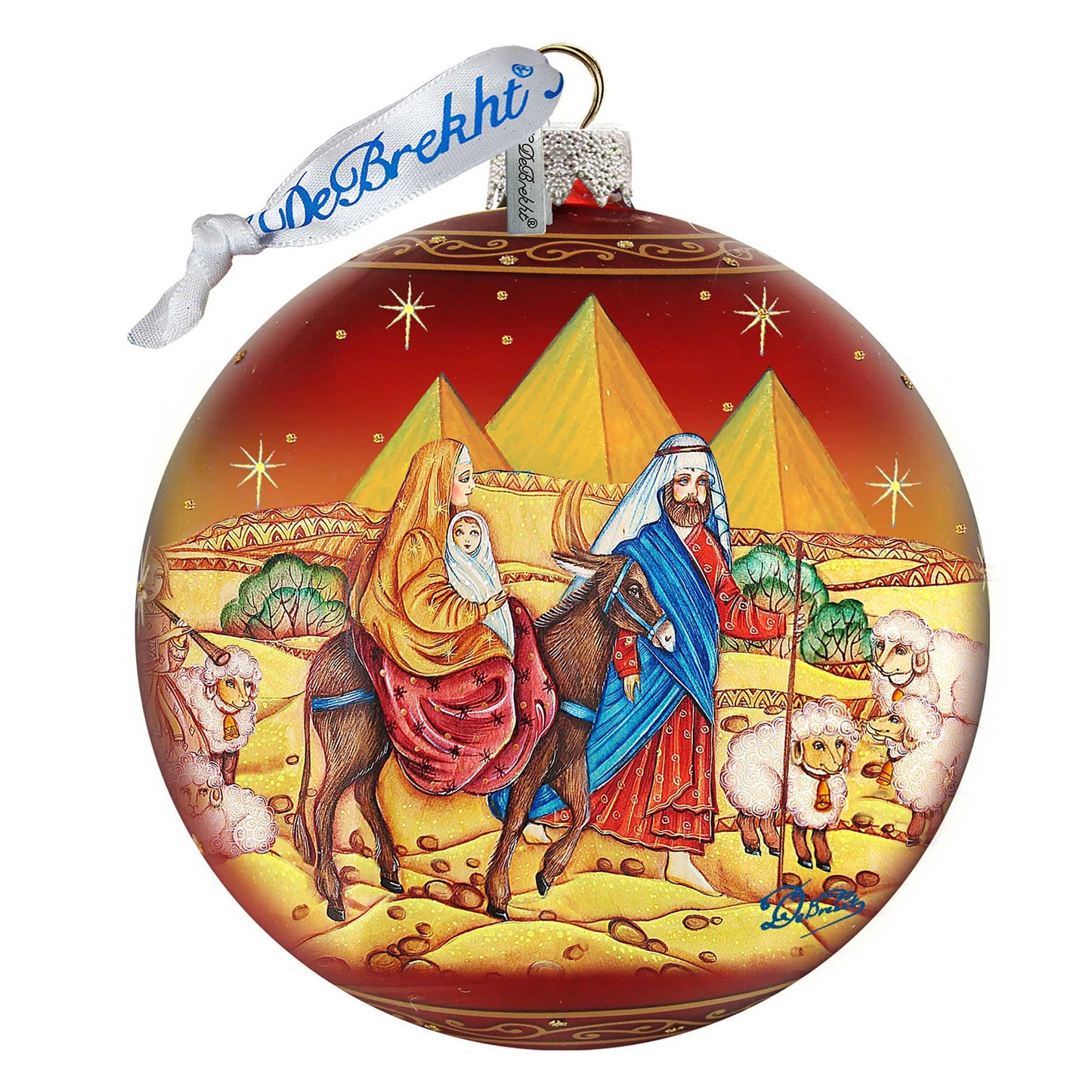 Journey to Bethlehem Glass Ornament Limited Edition by G. DeBrekht - Nativity Holiday Decor - 73878