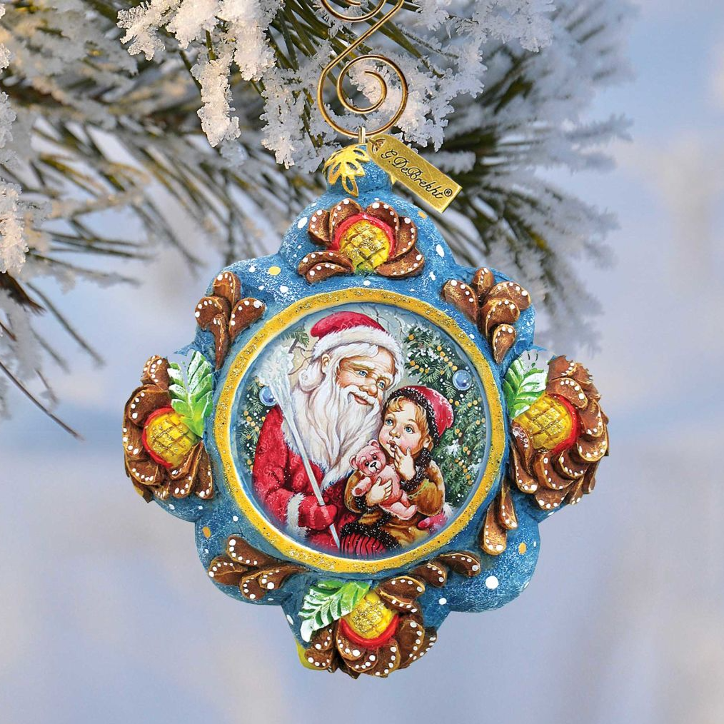 Sharing Secrets Sculpted Hand-Painted Christmas Ornament by G. DeBrekht - Love Family Kids Decor - 6102543