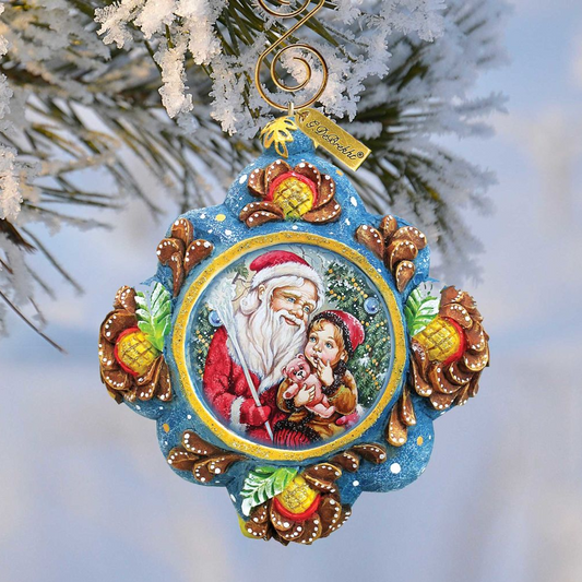 Sharing Secrets Sculpted Hand-Painted Christmas Ornament by G. DeBrekht - Love Family Kids Decor - 6102543