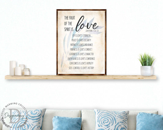 Fruit of the Spirit Sign - Wooden Christian sign - Verse sign - Galatians 5 22 - House warming gift - Bible sign - Scripture sign - 310347